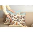 thumbnail image 1 of Ambesonne Cat Throw Pillow Cover Pack of 2, Summer Kittens Sandy Beach Fun, 2 Pcs-18"x18", Beige Orange Pale Blue, 1 of 5