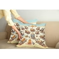 thumbnail image 1 of Ambesonne Cat Throw Pillow Cover Pack of 2, Summer Kittens Sandy Beach Fun, 2 Pcs-36"x16", Beige Orange Pale Blue, 1 of 5