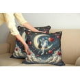 thumbnail image 1 of Ambesonne Cat Throw Pillow Cover Pack of 2, Toasting Romantic Moon Hearts, 2 Pcs-18"x18", Dark Night Blue Vermilion, 1 of 5