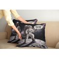 thumbnail image 1 of Ambesonne Cat Throw Pillow Cover Pack of 2, Whimsical Astronaut Kitty Moon, 2 Pcs-16"x16", Dark Purple Grey Coconut, 1 of 5