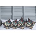 thumbnail image 1 of Ambesonne Cat Throw Pillow Cover Pack of 4, Toasting Romantic Moon Hearts, 4 Pcs-26" x 16", Dark Night Blue Vermilion, 1 of 5