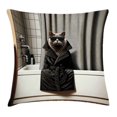 thumbnail image 1 of Ambesonne Cat Throw Pillow Cushion Cover, Realistic Cool Kitty Mysterious, 36" X 36", Grey and Charcoal Grey, 1 of 2
