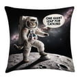 thumbnail image 1 of Ambesonne Cat Throw Pillow Cushion Cover, Whimsical Astronaut Kitty Moon, 28" X 28", Dark Purple Grey Coconut, 1 of 2