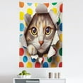 thumbnail image 1 of Ambesonne Cat Wall Hanging Tapestry, Mischief Kitty Peaking Dots, 30"x45", Multicolor, 1 of 2