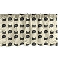 thumbnail image 1 of Ambesonne Cat Window Valance, Black Kitties Saying Hi, 54" X 18", Ivory Black Ruby, 1 of 5