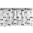 thumbnail image 1 of Ambesonne Cat Window Valance, Cool Hipster Sunglasses, 54" X 18", Black White Pink, 1 of 3
