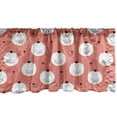 thumbnail image 1 of Ambesonne Cat Window Valance, Feline Portraits with Crowns Hand Drawn Hearts Pastel Colored Background, Curtain Valance for Kitchen Bedroom Decor with Rod Pocket, 54" X 18", Coral Black and White, 1 of 2