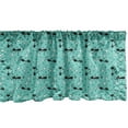 thumbnail image 1 of Ambesonne Cat Window Valance, Mice Paw Prints Fun Cartoon, 42" x 18", Seafoam Black White, 1 of 3