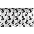 thumbnail image 1 of Ambesonne Cat Window Valance, Silhouette of a Kitten Monochrome Feline Pattern House Pet Illustration Halloween, Curtain Valance for Kitchen Bedroom Decor with Rod Pocket, 54" X 12", Black White, 1 of 3