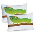 thumbnail image 1 of Ambesonne Caterpillar Pillow Sham 2 Pack, Animal Design, 36"x20", Green Brown Orange Apple, 1 of 3