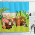 thumbnail image 1 of Ambesonne Caterpillar Shower Curtain, Cartoon Farm Flowers, 69"Wx75"L, Multicolor, 1 of 3