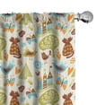 thumbnail image 1 of Ambesonne Cats Window Curtains, Cats Birds Butterfly, Each 28" W x 63" L, Green Brown Pale Blue, 1 of 4