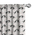 thumbnail image 1 of Ambesonne Cats Window Curtains, Sleeping Cat Cartoon, Each 28" W x 84" L, Grey Pink, 1 of 3