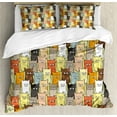 thumbnail image 1 of Ambesonne Cats Duvet Cover Sets, Funny Colored Cartoon, 2-King, Multicolor, 1 of 6