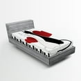 thumbnail image 1 of Ambesonne Cats Fitted Sheet 2 Pcs Set, Romantic Couple Pet Kitten, Twin XL, White Black Red, 1 of 3