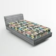 thumbnail image 1 of Ambesonne Cats Fitted Sheet, Hipster Playful Glass, Twin XL Size, Multicolor, 1 of 3