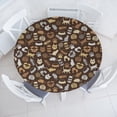 thumbnail image 1 of Ambesonne Cats Funny Fitted Round Tablecloth, Simple Modern Kitten Paw, 36"- 40" Diameter, Pale Camel and Pale Caramel, 1 of 5