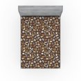 thumbnail image 1 of Ambesonne Cats Funny Fitted Sheet, Simple Modern Kitten Paw, Queen Size, Pale Camel and Pale Caramel, 1 of 5