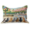 thumbnail image 1 of Ambesonne Cats Knitted Quilt Pillowcover, Delicate Kittens and Ice Cream, 30"x20", Multicolor Orange Green, 1 of 2