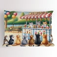 thumbnail image 1 of Ambesonne Cats Pillow Sham, Delicate Kittens and Ice Cream, 36" X 20", Multicolor Orange Green, 1 of 2