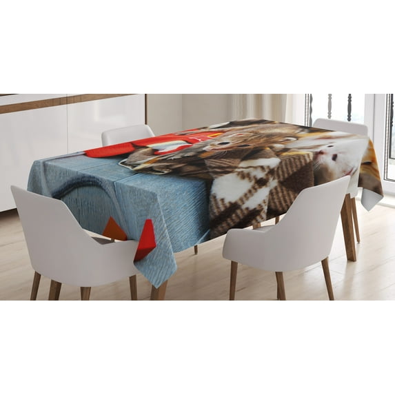 Ambesonne Cats Tablecloth Rectangular Table Cover, Kittens Mittens, 60"x90", Multicolor