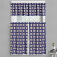 thumbnail image 1 of Ambesonne Cats Valance & Curtain, Sleeping Kittens Nighttime, 55"x36", Earth Yellow Royal Blue, 1 of 6