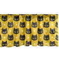 thumbnail image 1 of Ambesonne Cats Valance Pack of 2, Funny Dark Kittens and Dots, 42"X12", Dark Grey Orange White, 1 of 3