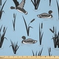 thumbnail image 1 of Ambesonne Cattail Fabric by the Yard Microfiber, Reeds and Ducks Print Art, 5 Yards, Pale Sky Blue Grey, 1 of 2