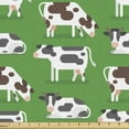 thumbnail image 1 of Ambesonne Cattle Fabric by the Yard Upholstery, Graphic Sitting Cows, 5 Yards, Multicolor, 1 of 4