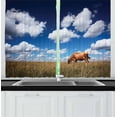 thumbnail image 1 of Ambesonne Cattle Kitchen Curtains, Cow Meadow Sky Clouds, 55"x39", Multicolor, 1 of 2