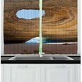 thumbnail image 1 of Ambesonne Cave Kitchen Curtains, Sea Cave Benagil Portugal, 55"x39", Sand Brown Pale Blue, 1 of 2