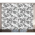 thumbnail image 1 of Ambesonne Celebration Curtains 2 Panel Set, Sketch Dead Skull, 108" x 90", Black and White, 1 of 3