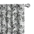 thumbnail image 1 of Ambesonne Celebration Curtains, Sketch Dead Skull, Pair of 28"x84", Black and White, 1 of 5