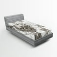 thumbnail image 1 of Ambesonne Celebration Fitted Sheet, Designed Print, Twin Size, Dimgrey and White, 1 of 2