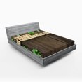 thumbnail image 1 of Ambesonne Celebration Fitted Sheet, Paper Shamrocks, Queen Size, Umber Beige, 1 of 3