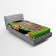 thumbnail image 1 of Ambesonne Celebration Fitted Sheet, Plank Shamrock, Twin Size, Umber and Emerald, 1 of 2