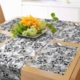 thumbnail image 1 of Ambesonne Celebration Table Runner & Placemats, Sketch Dead Skull, Placemat 4 pcs + Runner 14"x90", Black and White, 1 of 2