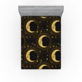 thumbnail image 1 of Ambesonne Celestial Fitted Sheet, Bohemian Moon Stars Orbit, Queen Size, Pale Earth Yellow Mustard, 1 of 5