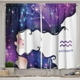 thumbnail image 1 of Ambesonne Celestial Kitchen Curtains, Aquarius Zodiac Cosmos, 55"x45", Violet and Multicolor, 1 of 1