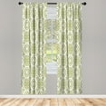 thumbnail image 1 of Ambesonne Celtic Curtains, Tribal Retro Pattern Boho, Pair of 28"x95", Apple Green, 1 of 2