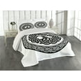 thumbnail image 1 of Ambesonne Celtic Quilted Coverlet 3 Pcs, Native Tree of Life Art, Queen Size, Black White, 1 of 2