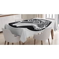 thumbnail image 1 of Ambesonne Celtic Tablecloth Rectangular Table Cover, Astronomical Dragon, 60"x84", Black and White, 1 of 4