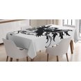 thumbnail image 1 of Ambesonne Celtic Tablecloth Rectangular Table Cover, Medieval Eagle, 52"x70", Black and White, 1 of 4