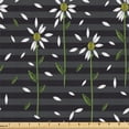 thumbnail image 1 of Ambesonne Chamomile Fabric by the Yard Upholstery, Daisy Petals Spring Print, 1 Yard, Green Dark Grey and Yellow, 1 of 1