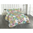 thumbnail image 1 of Ambesonne Chamomile Quilted Bedspread Set 3 Pcs, Rainbow Flowers and Hues, King, Lime Green White Mauve, 1 of 4