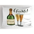 thumbnail image 1 of Ambesonne Champagne Pillow Sham, Watercolor Cheers Sketch, 36" X 20", Multicolor, 1 of 2