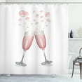 thumbnail image 1 of Ambesonne Champagne Shower Curtain, Glasses with Blush Drink, 69"Wx75"L, Blush and Pale Grey, 1 of 3