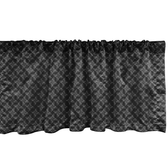 Ambesonne Charcoal Window Valance, Monochrome Geometric Stars, 54" X 18", Grey Charcoal Grey