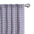 thumbnail image 1 of Ambesonne Checkered Window Curtains, Country Style Soft, Each 28" W x 63" L, Violet Blue White Pink, 1 of 4
