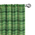 thumbnail image 1 of Ambesonne Checkered 4-Panel Curtains, Irish Mosaic Green, 56"x63", Emerald Lime Green White, 1 of 4